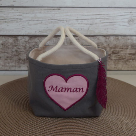 Panier broderie maman